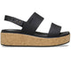 W's Brooklyn Cork Low Wedge  - Black/Black