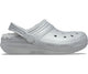 Classic FuzzLined Glitter Clog  - Silver